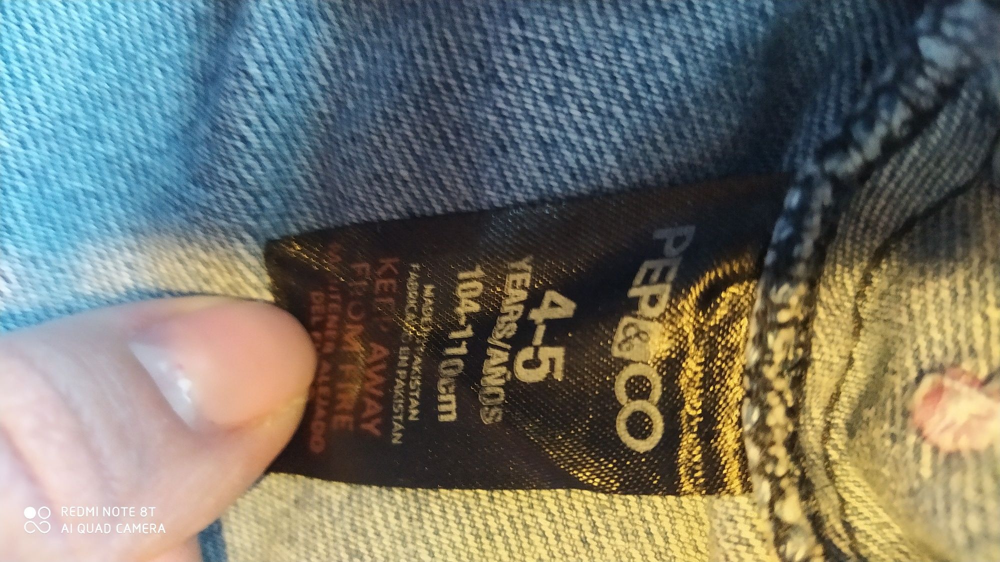 Spódniczka na szelkach, jeans, rozm. 104