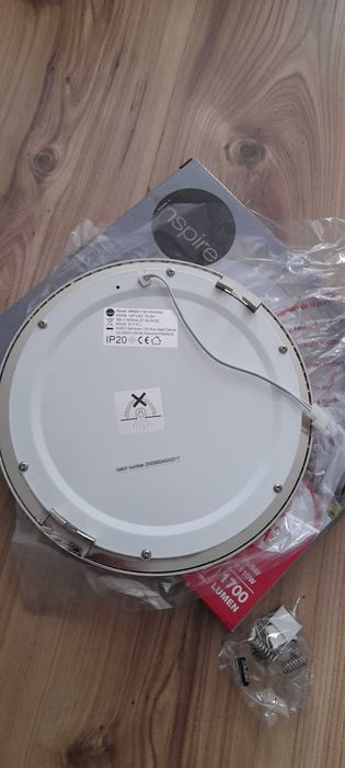 Lampa podtynkowa plafon LED 16,5W 4000K stal szczotkowana 2 szt.