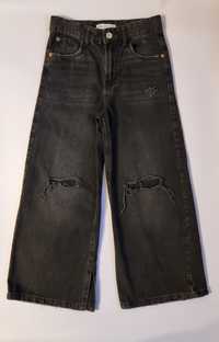 Spodnie czarne z szerokimi nogawkami dla dziewczynki rozmiar 140 Zara