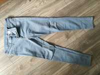 Spodnie jeansowe jasne H&M 30 skinny ankle regular waist