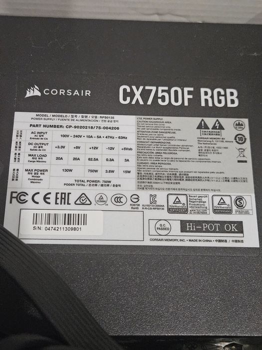 CORSAIR CX750F RGB zasilacz
