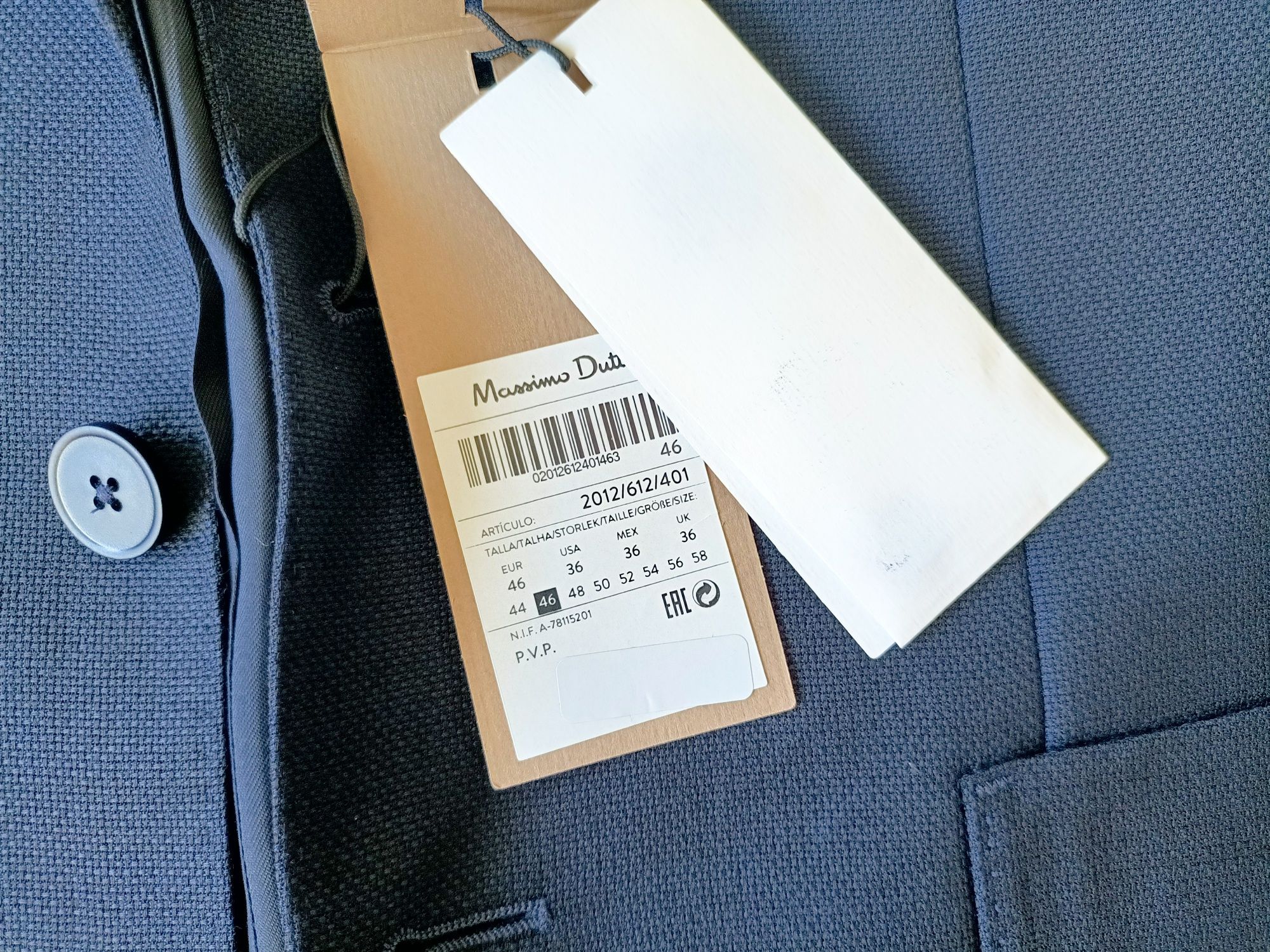 Novo - Blazer Massimo Dutti Azul-Marinho T46