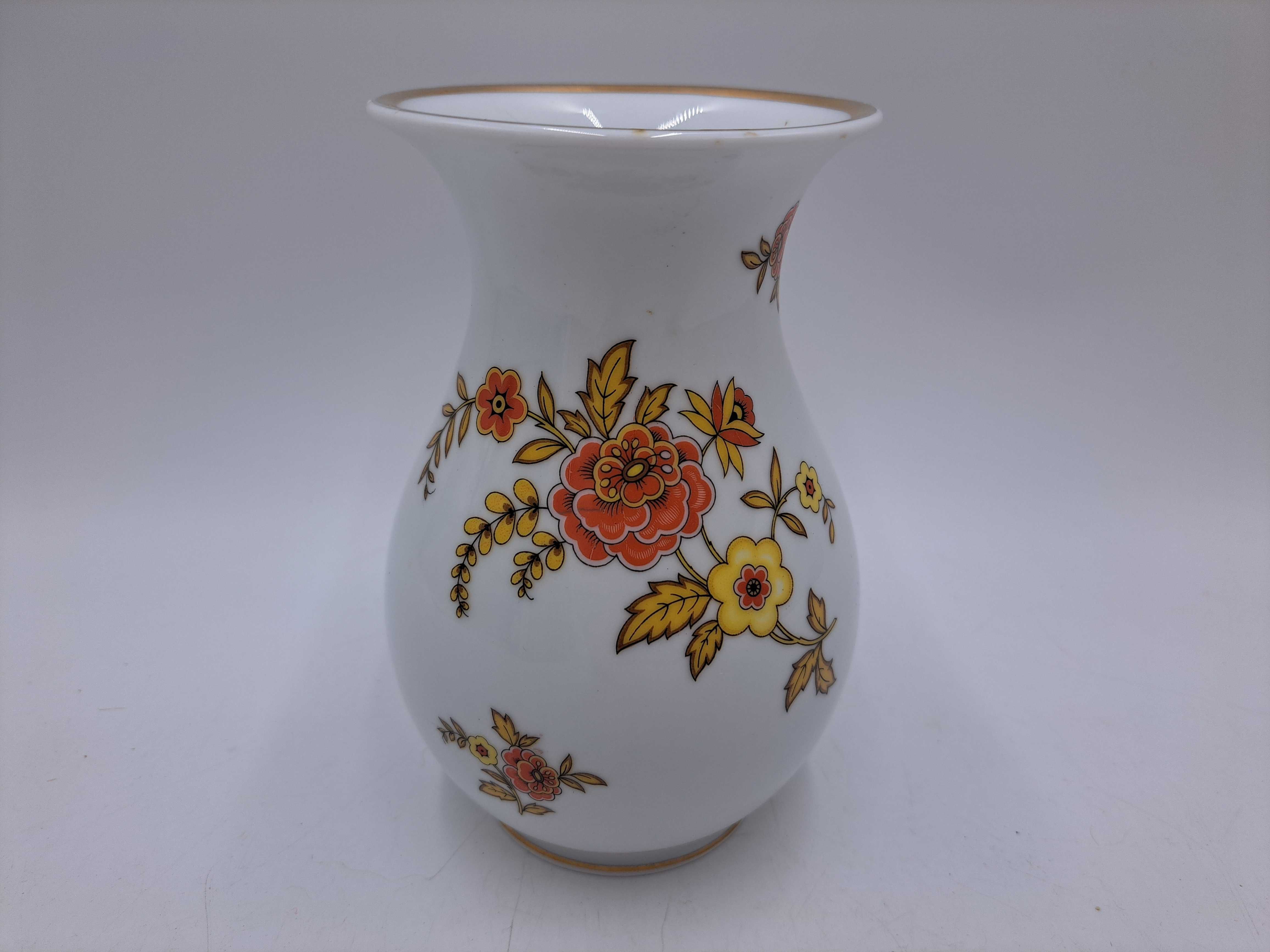 Wazon porcelanowy Thomas grupa Rosenthal złocenia kwiaty żółte liście