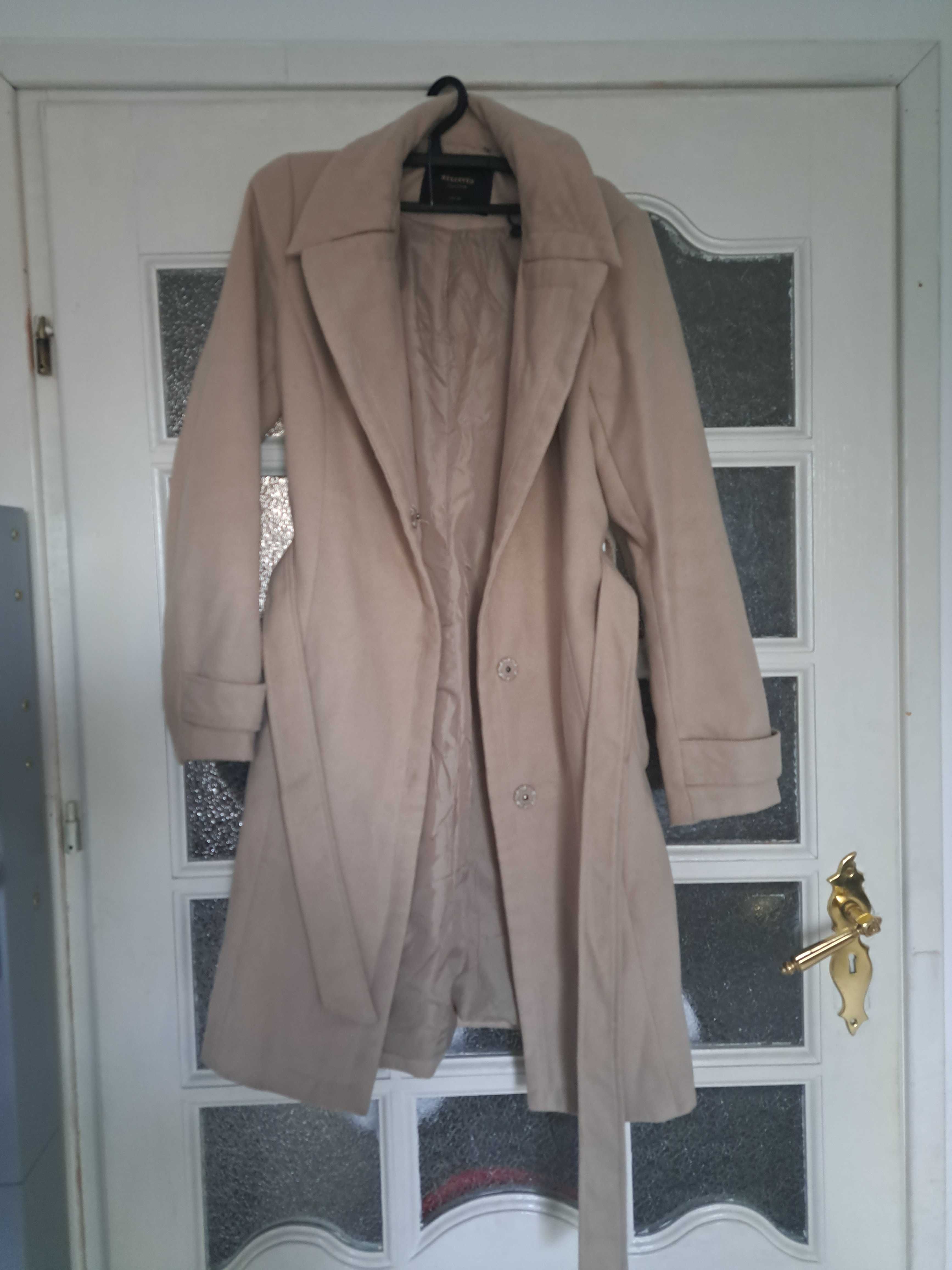Płaszcz jesienno-zimowy, beżowy, rozmiar 38, Reserved