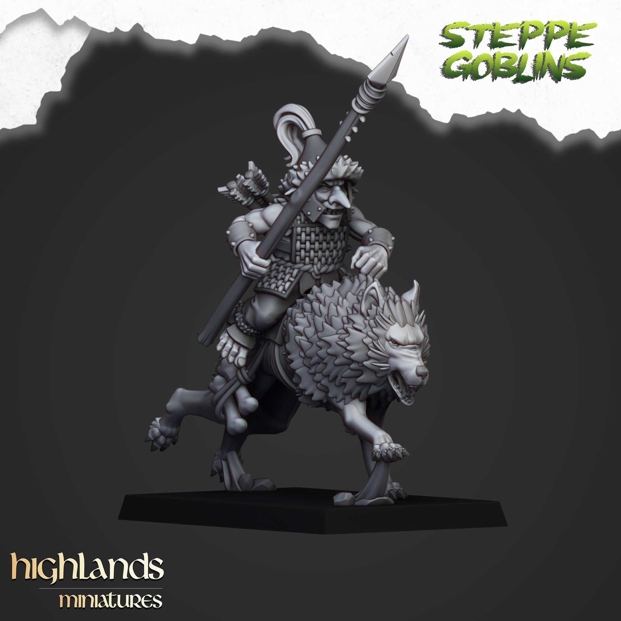 Mounted Steppe Goblins - WFB ToW AoS - Highlands Miniatures x5