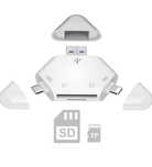 Czytnik kart pamięci 3 w 1 SD/TF APPLE+USB+USB-C+Micro USB