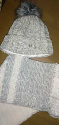 Набор шапка /шарф и шапка для девочки+ подарок