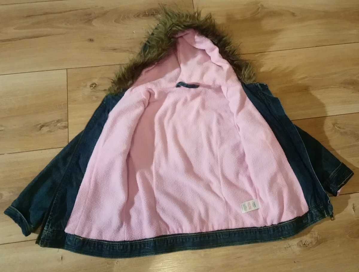 Kurtka jeansowa dla dziewczynki 104cm ocieplana