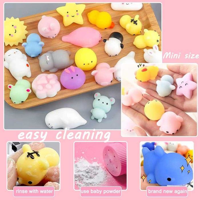 Zestaw 40 Mochi Squishy Antystresowe gniotek Zabawki Dzieci  Dorosłych
