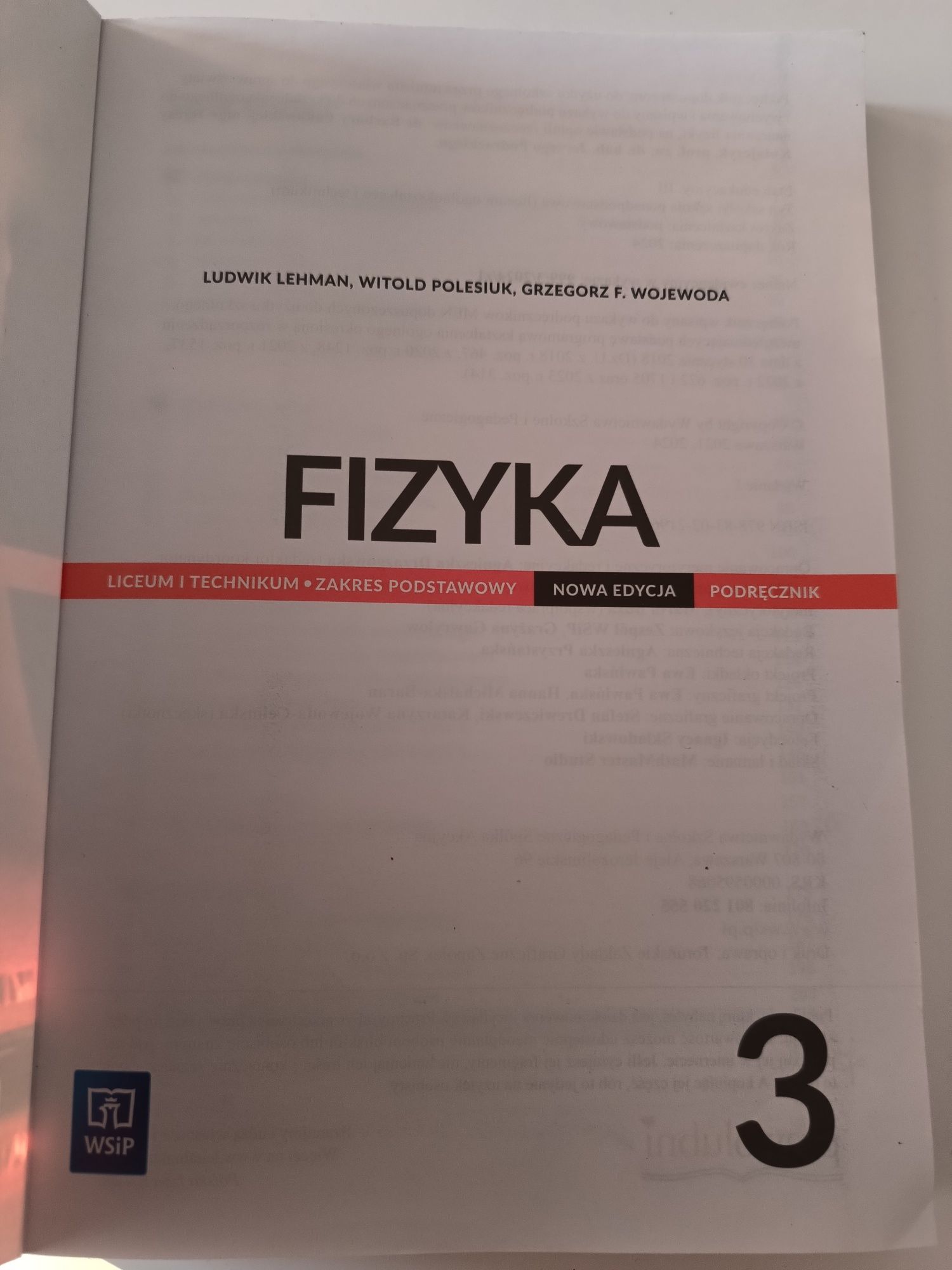 Podręcznik do Fizyki 3 Liceum i Technikum WSiP