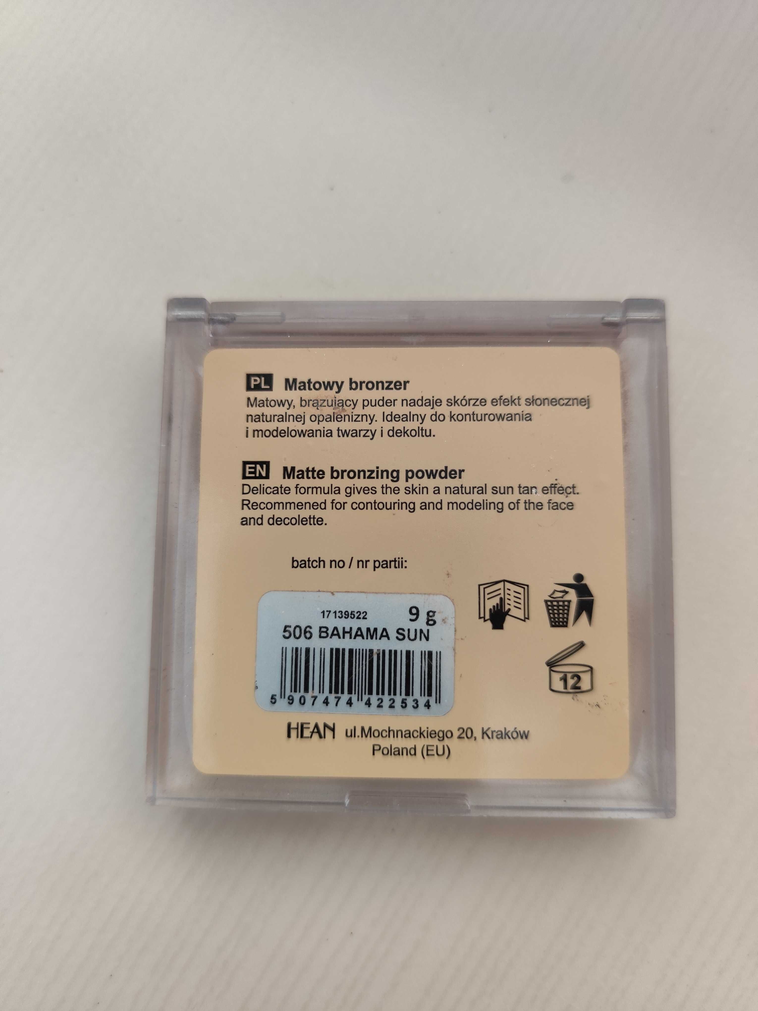 Puder bronzer matowy do konturowania Bahama sun hean