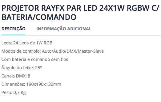 PROJECTORES LED A BATERIA -  4 Unidades 24x1 Watt Rgbw