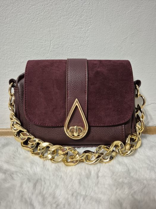 Piękna bordowa torebka Massimo Contti
