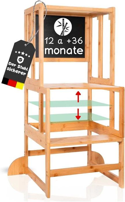 Wieża Drabina Montessori edukacyjna dla dzieci Wielofunkcyjna Bambus