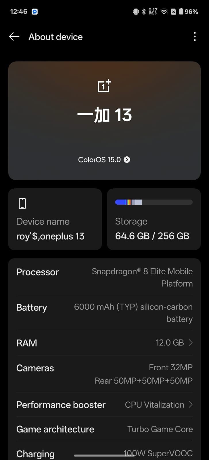 One plus 13...256/12gb