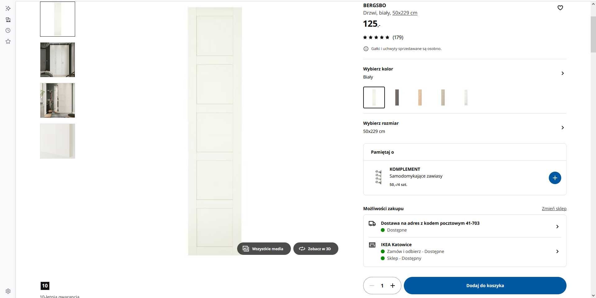 drzwi do szafy  PAX IKEA BIAŁE 2 SZT.