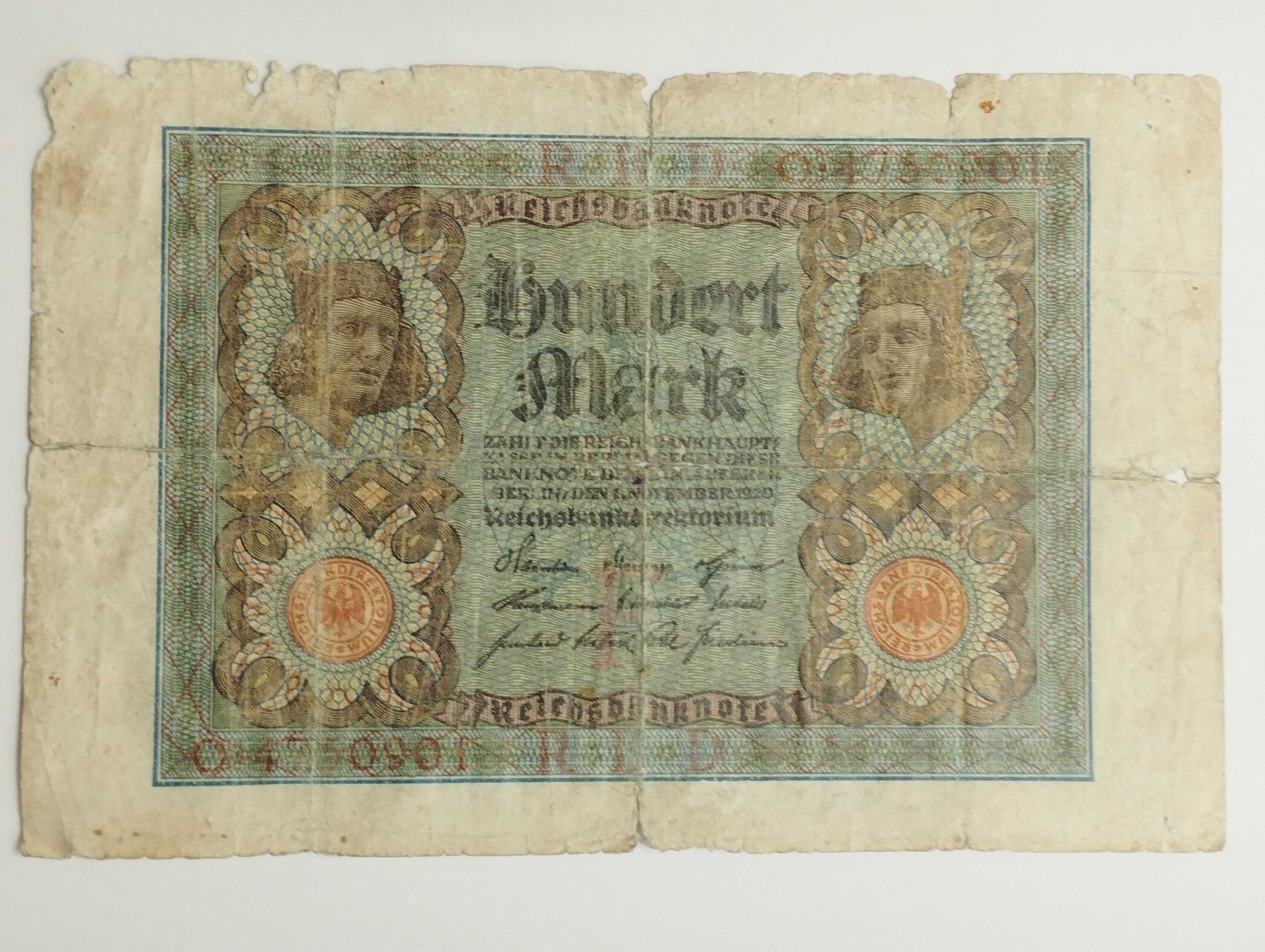 Sprzedam banknot Niemcy 100 marek 1920r.