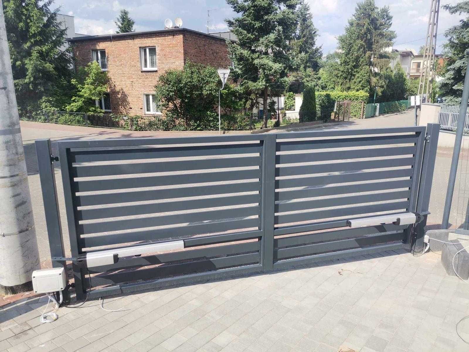 Brama dwuskrzydłowa stalowa aluminiowa kolor antracyt/czarna na wymiar