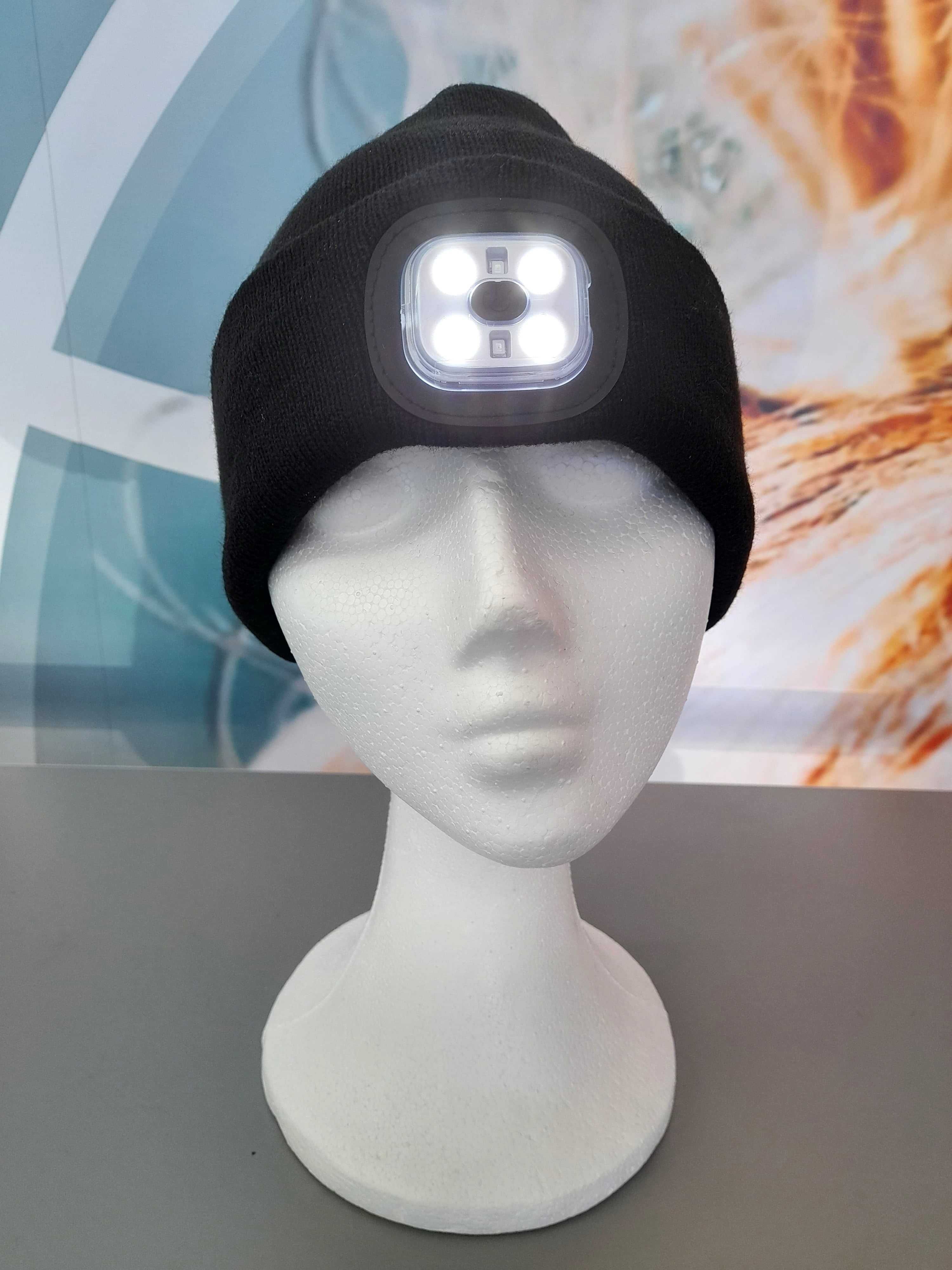 Gorro Preto com Led de Iluminação (USB)