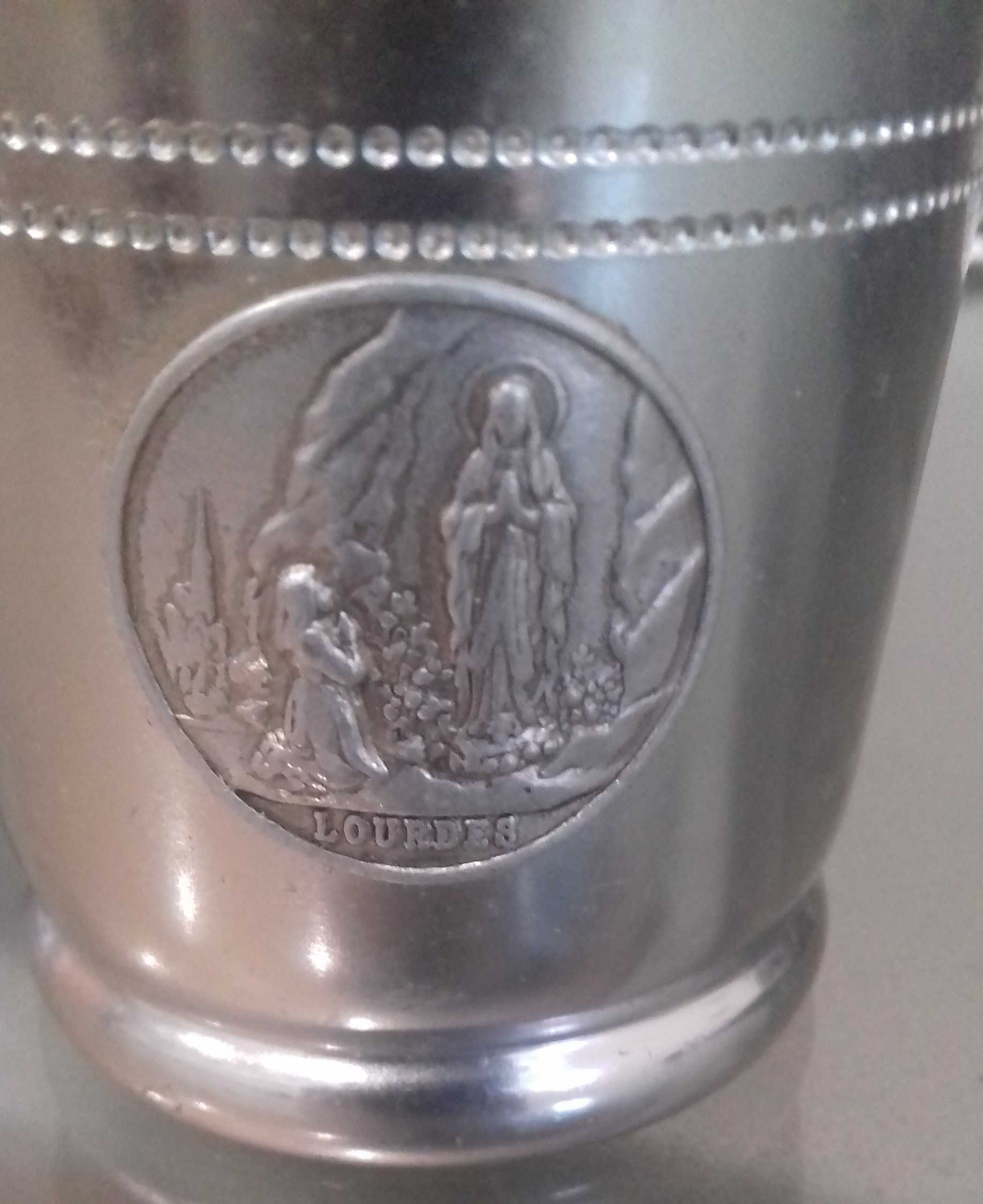 Copo de batismo banhado a prata - Nossa Senhora de Lourdes