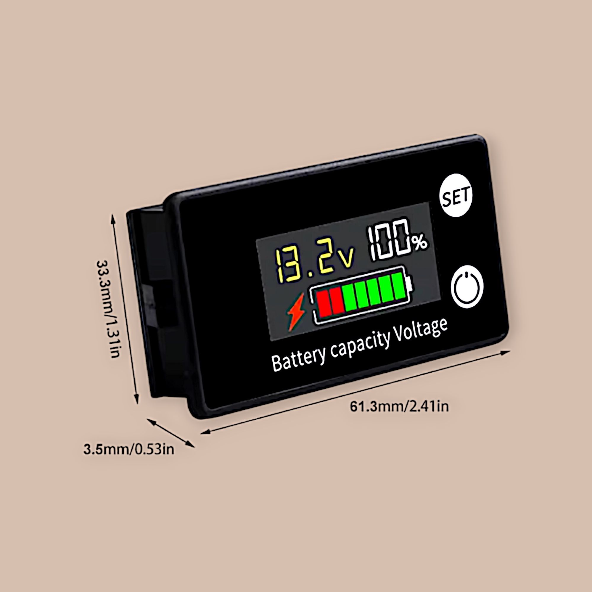 Цифровой индикатор заряда 8-100V акумулятор автомобиля