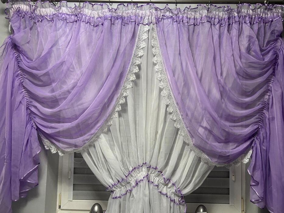 Firany firanki fioletowe