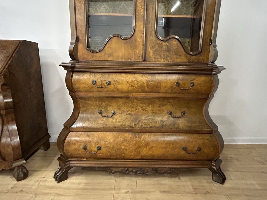 Witryna barokowa orzech witryna chippendale piekny stan