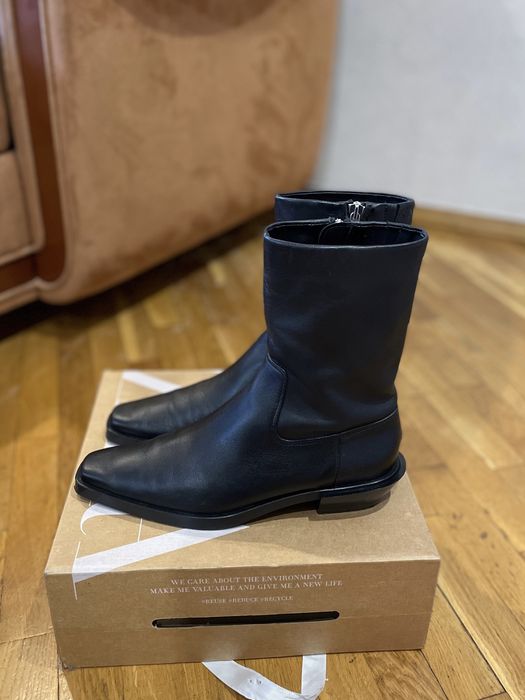 Ботильони черевики козаки чоботи zara 38 шкіра