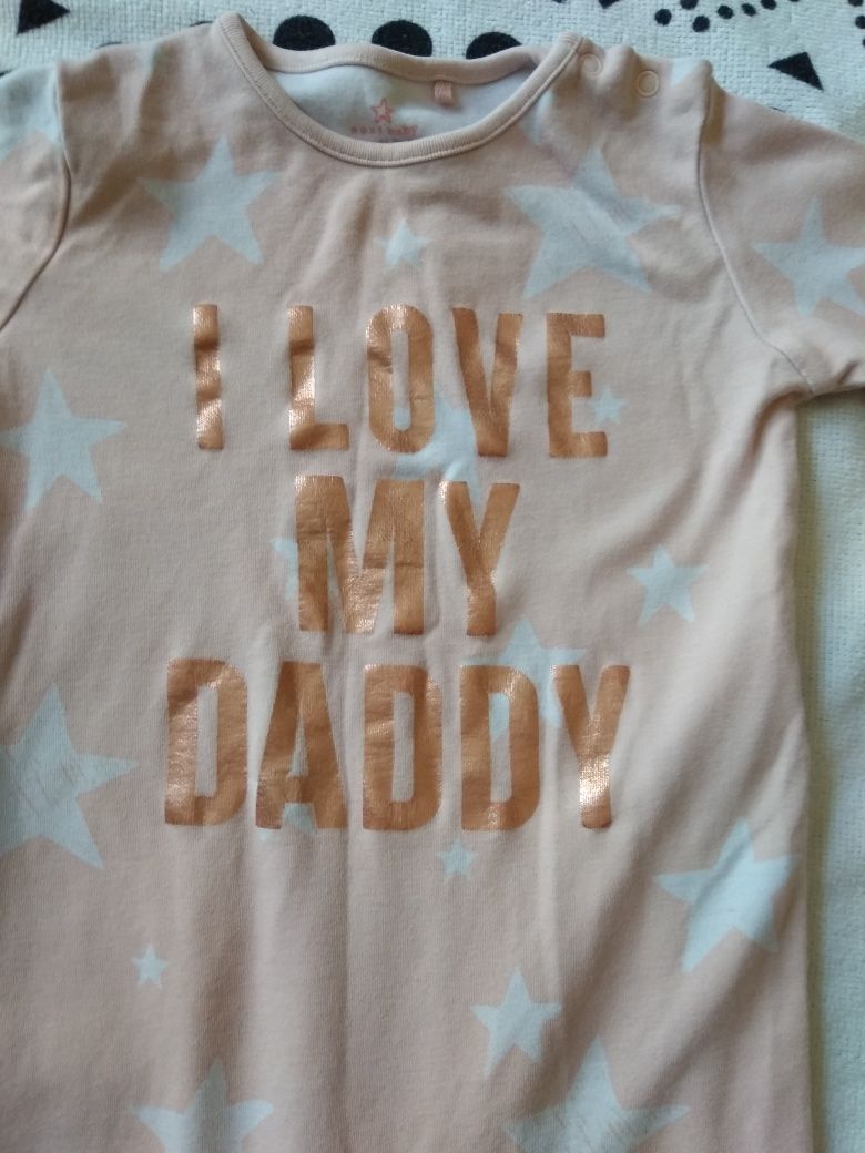 Pajacyk gwiazdy napis I love my daddy Dzień Taty 9-12 miesięcy 74-80 N