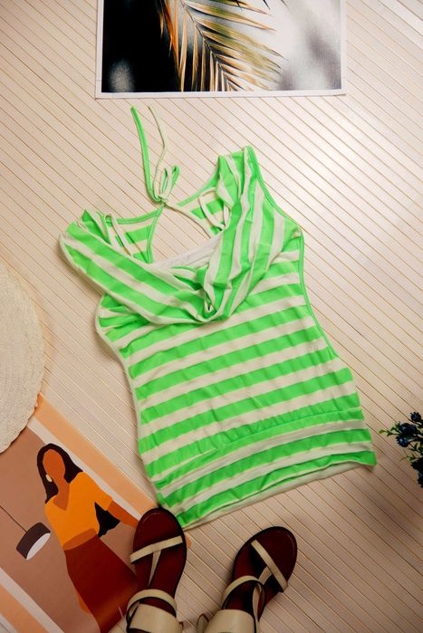 Футболка майка Италия яркая с полоску необычная хлопковая S M