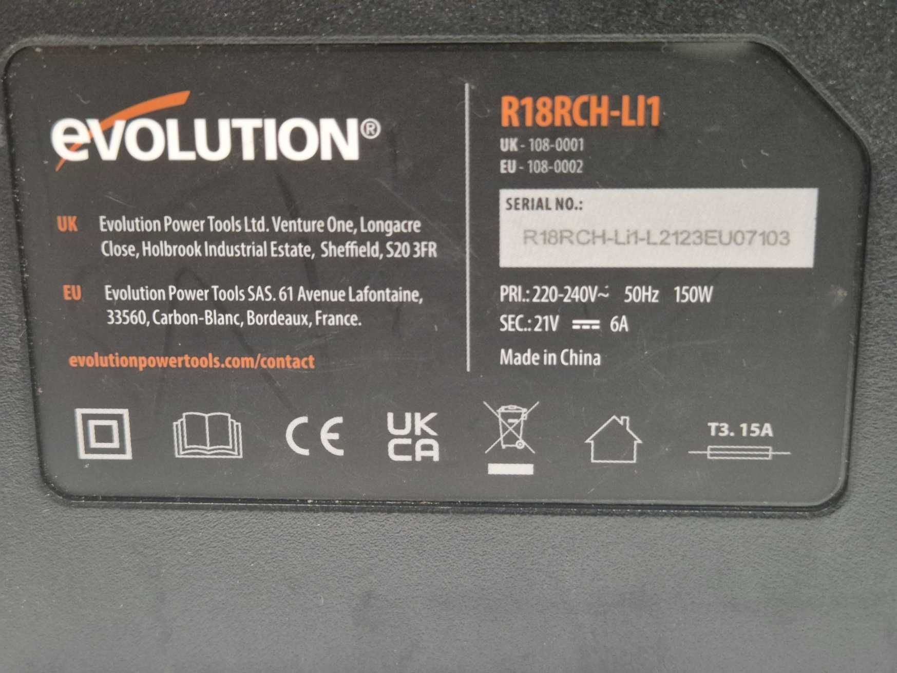 Szybka ładowarka Evolution R18RCH-Li1 EXT, ERBAUER EXT