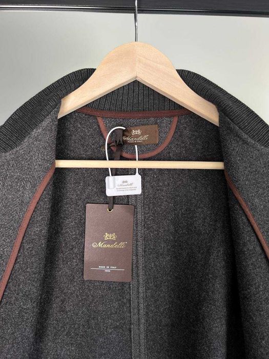Мужская кашемировая куртка Mandelli серый бомбер v111