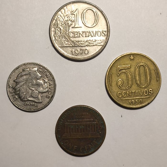 Lote de Moedas das Americas [EUA, Brasil, Colômbia]