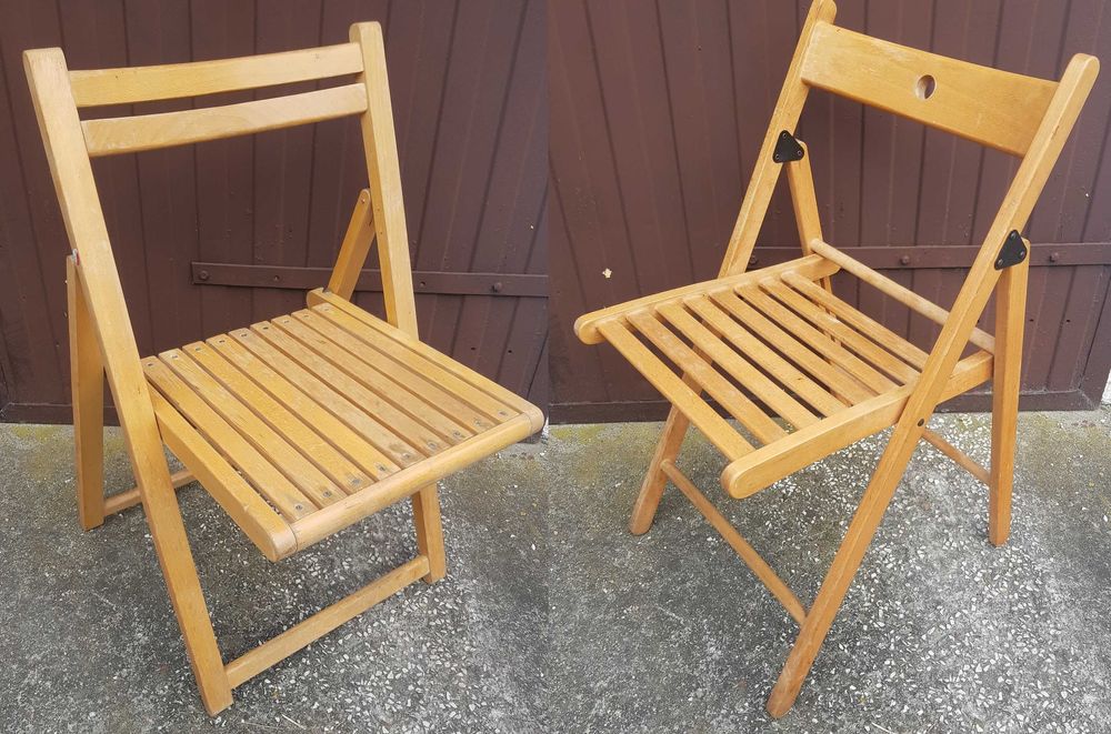 2 Krzesła Składane Drewniane JASIENICA Jafameg i IKEA Terje WYSYŁKA