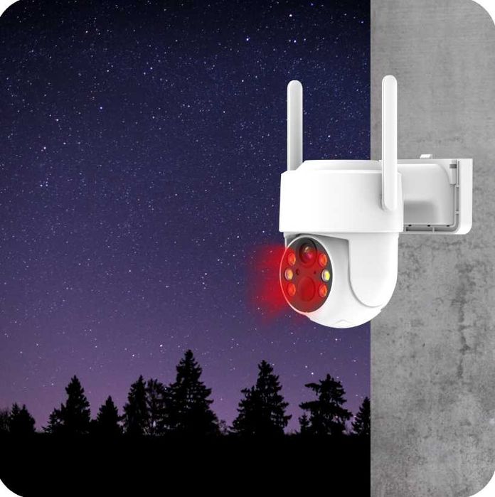 Solarna Kamera Obrotowa Zewnętrzna Bezprzewodowa Alarm WiFi - OKAZJA