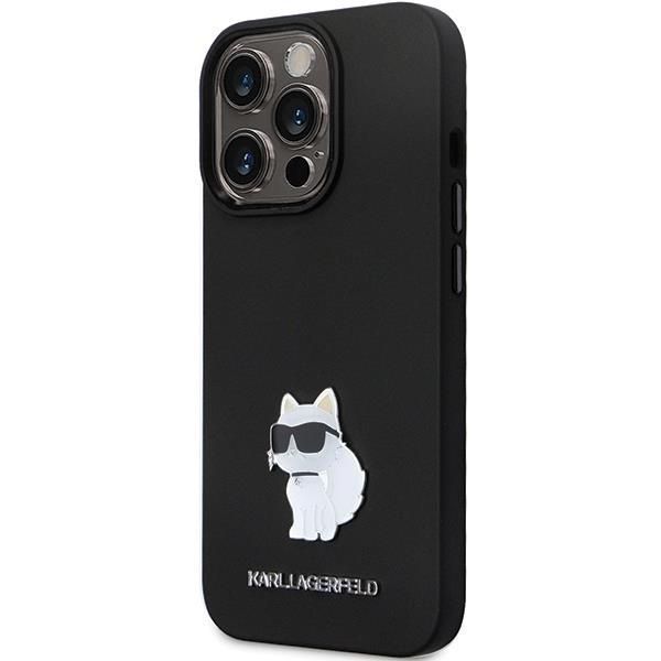 Etui Karl Lagerfeld Silicone Choupette Metal Pin dla iPhone 14 Pro