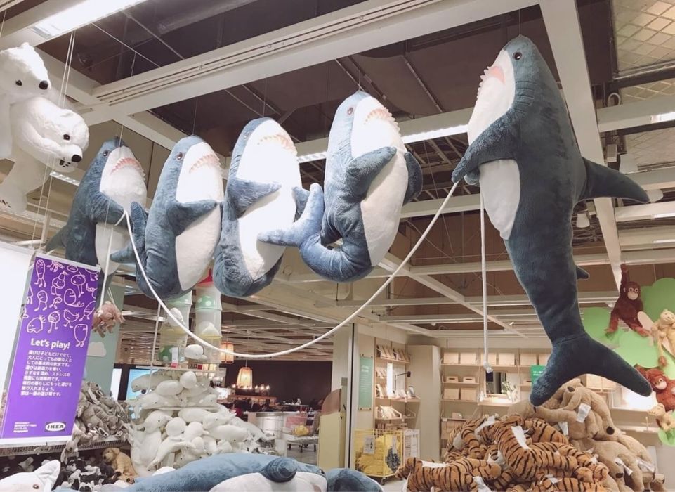 Большая Акула из Икеа 140 см игрушка обнимашка shark ikea опт