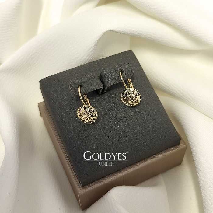 Złote kolczyki DIAMENTOWANE próba 585