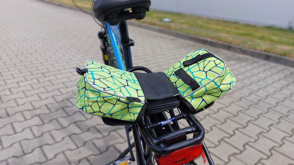 pojemna dwustronna sakwa rowerowa na ramę za kierownicą STAR-G 2x1,5l