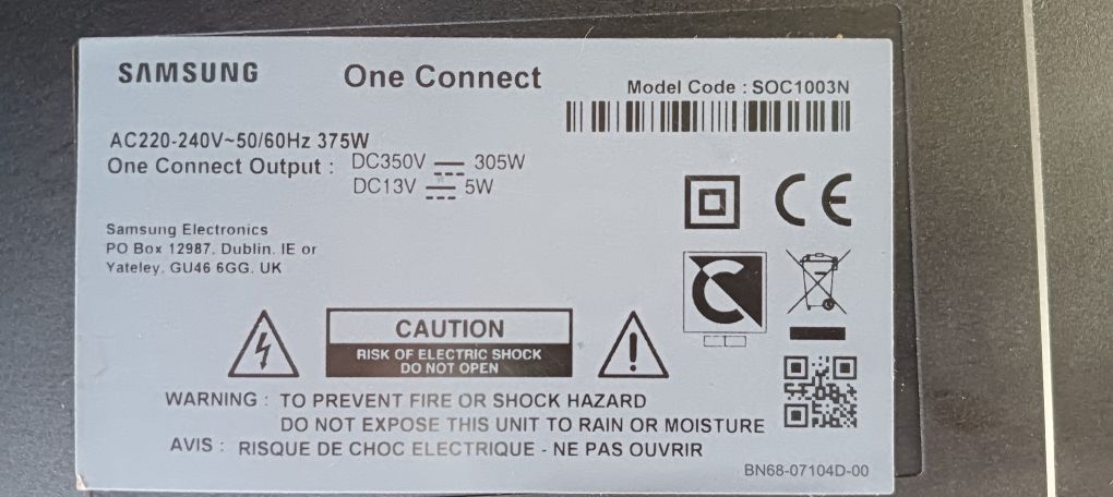 SAMSUNG One Connect Model Code : SOC1003N