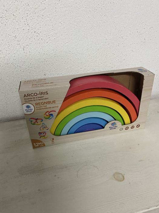 arcoiris regnbue Lidl brinquedo de madeira para crianças