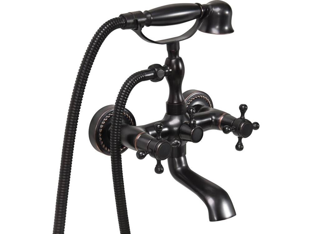 Bateria wannowa RETRO BLACK mosiądz stylowa okazja