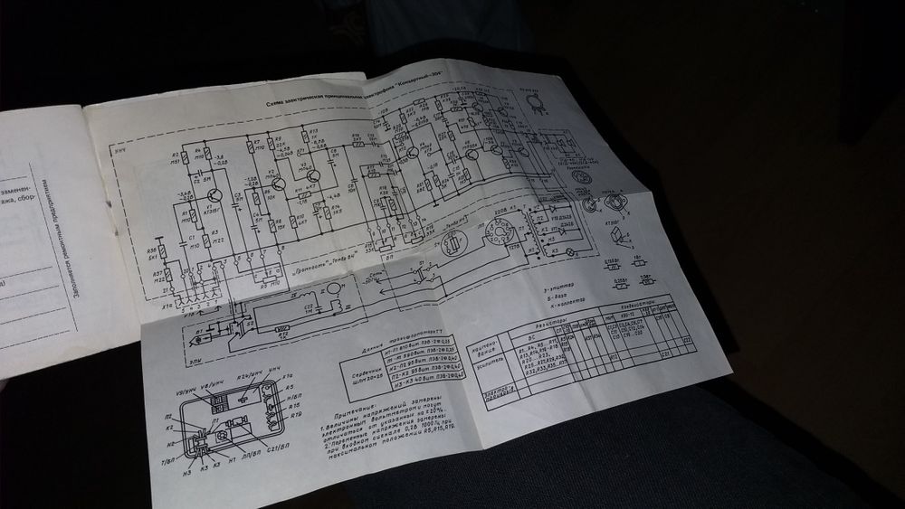 Электрофон концертный/руководство эксплуатации/проигрыватель пластинок