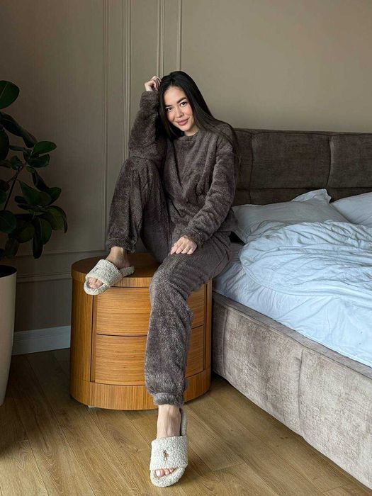 Жіноча махрова тепла піжама домашній махровий костюм кофта і штани