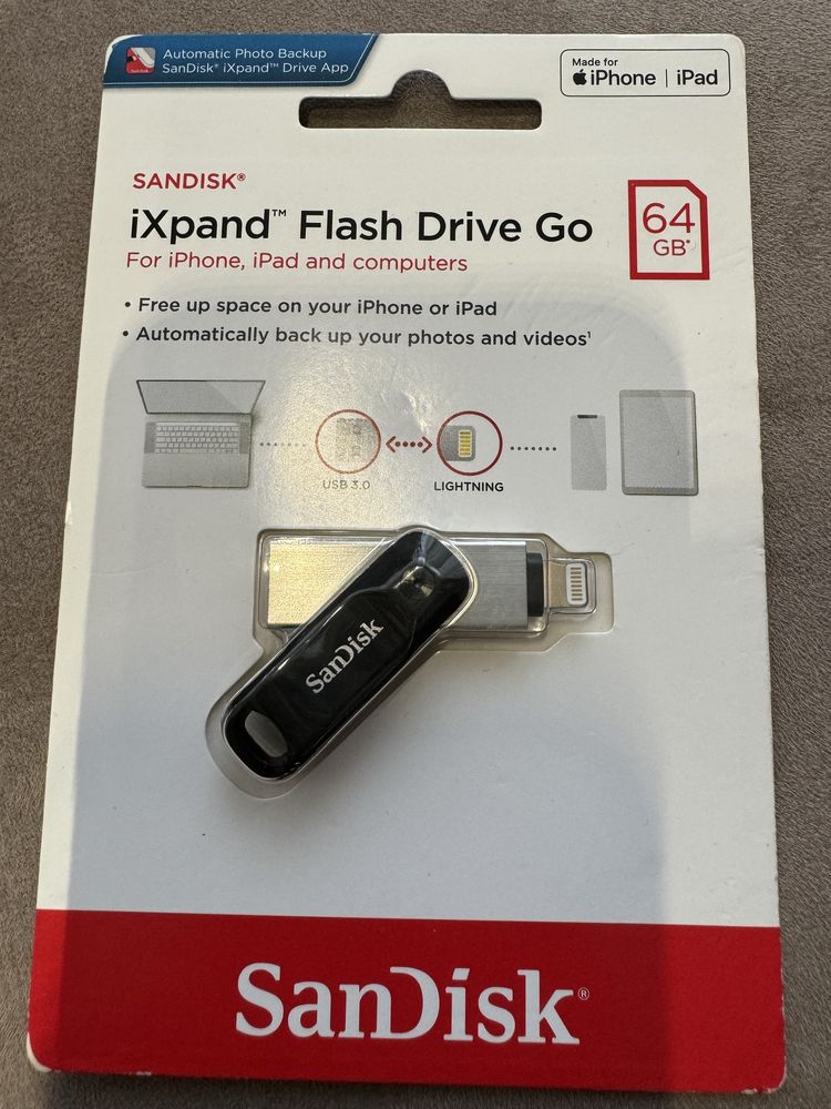 Флеш-пам'ять USB SanDisk iXpand Drive Go Lightning Apple 64 ГБ USB 3.0