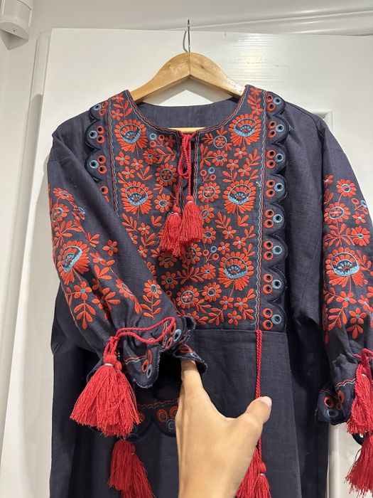 Плаття вишиванка синє червона платье вышиванка синие красная вышивка