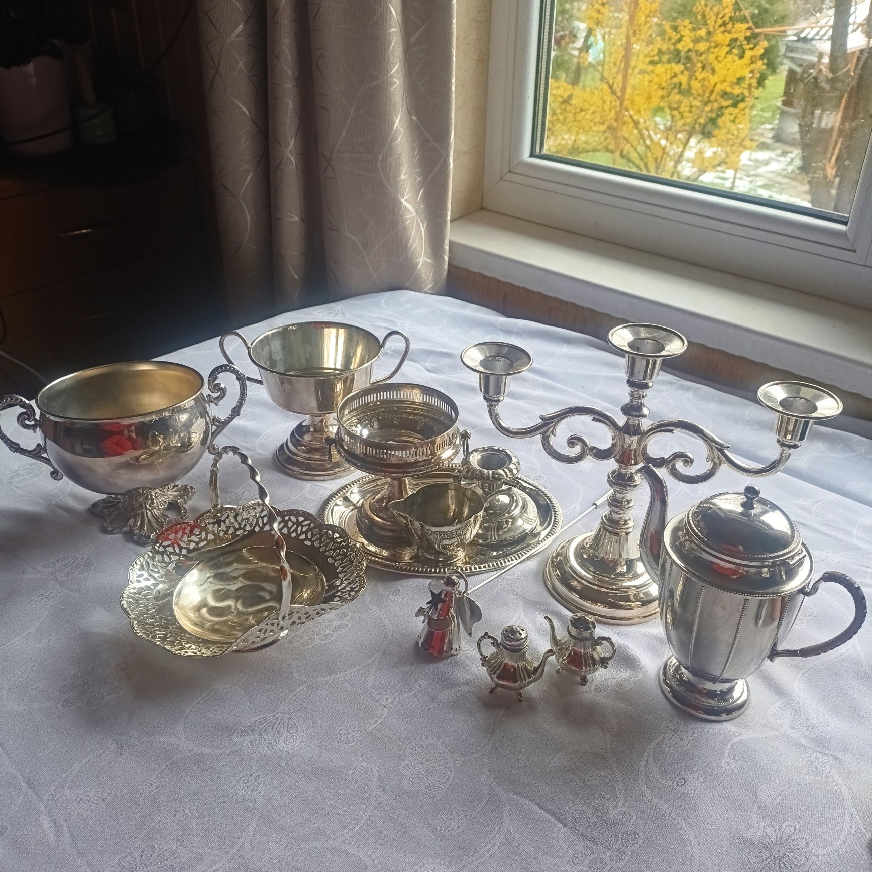 Посріблені Канделябр Підсвічник Цукорниця Чайник Набір Молочник Чаша