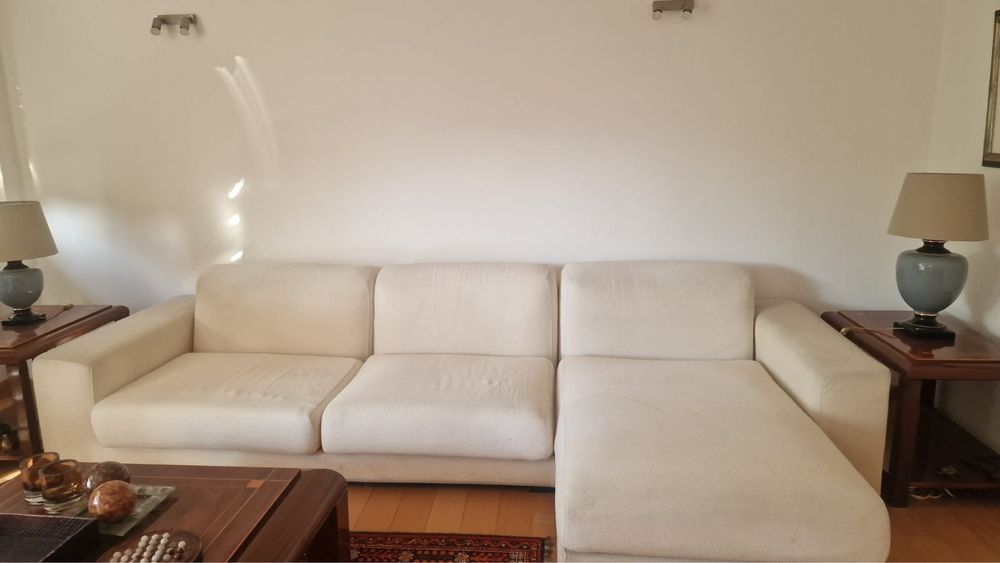 Sofá modular branco 3 metros excelente qualidade recilha urgente