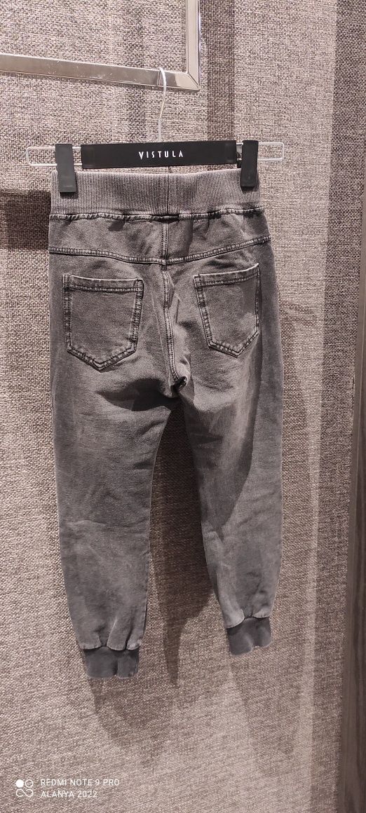 Spodnie jogery jeansowe, jeansy ze sciagaczami roz 134