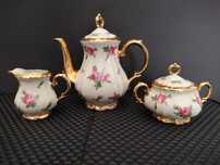 Porcelana Bareuther Dzbanek Cukiernica Mlecznik Mokka Ekspresso złoto